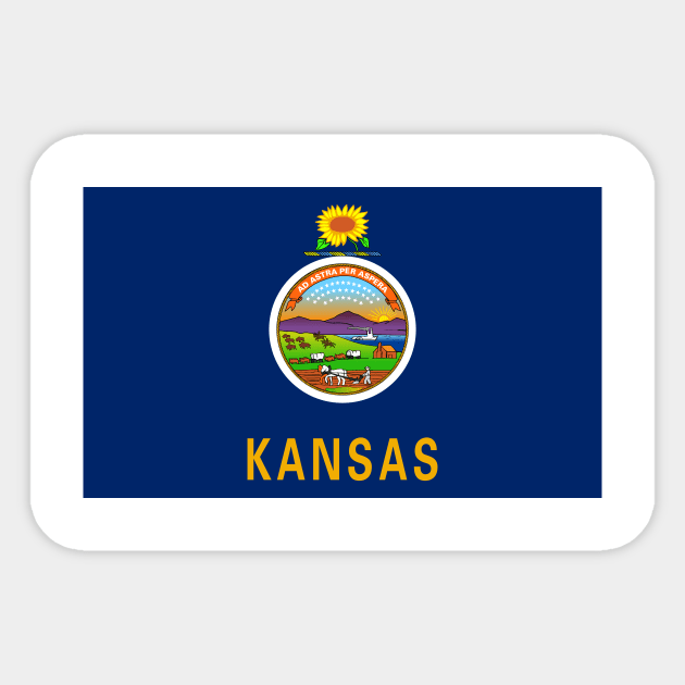 Flag of Kansas Sticker by pdpress